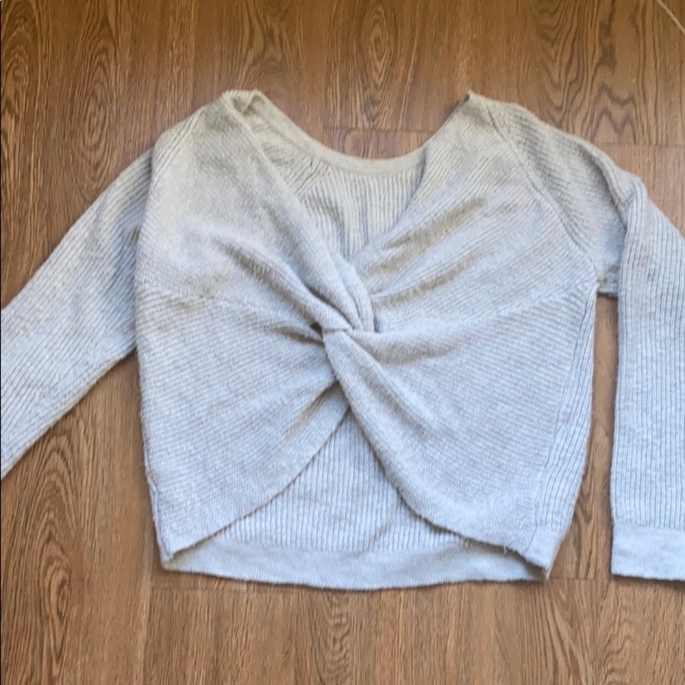 Grey Aerie twist back sweater